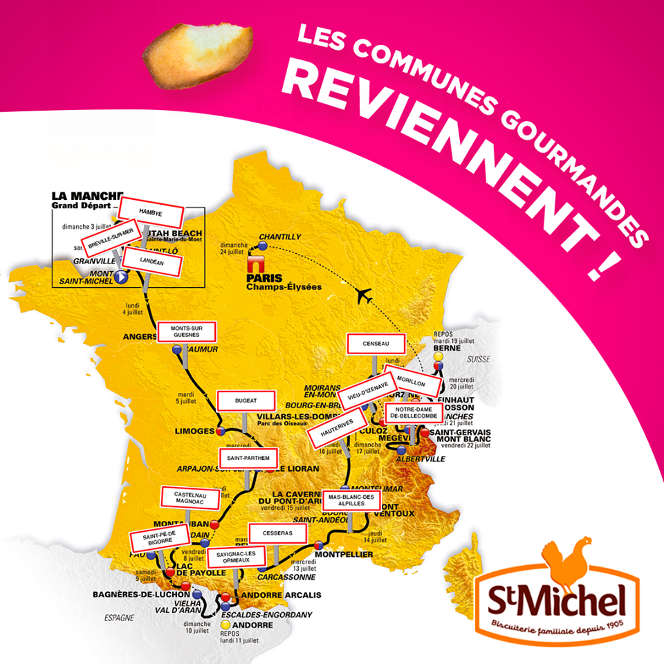 Les communes gourmandes selectionnées par la biscuiterie St michel